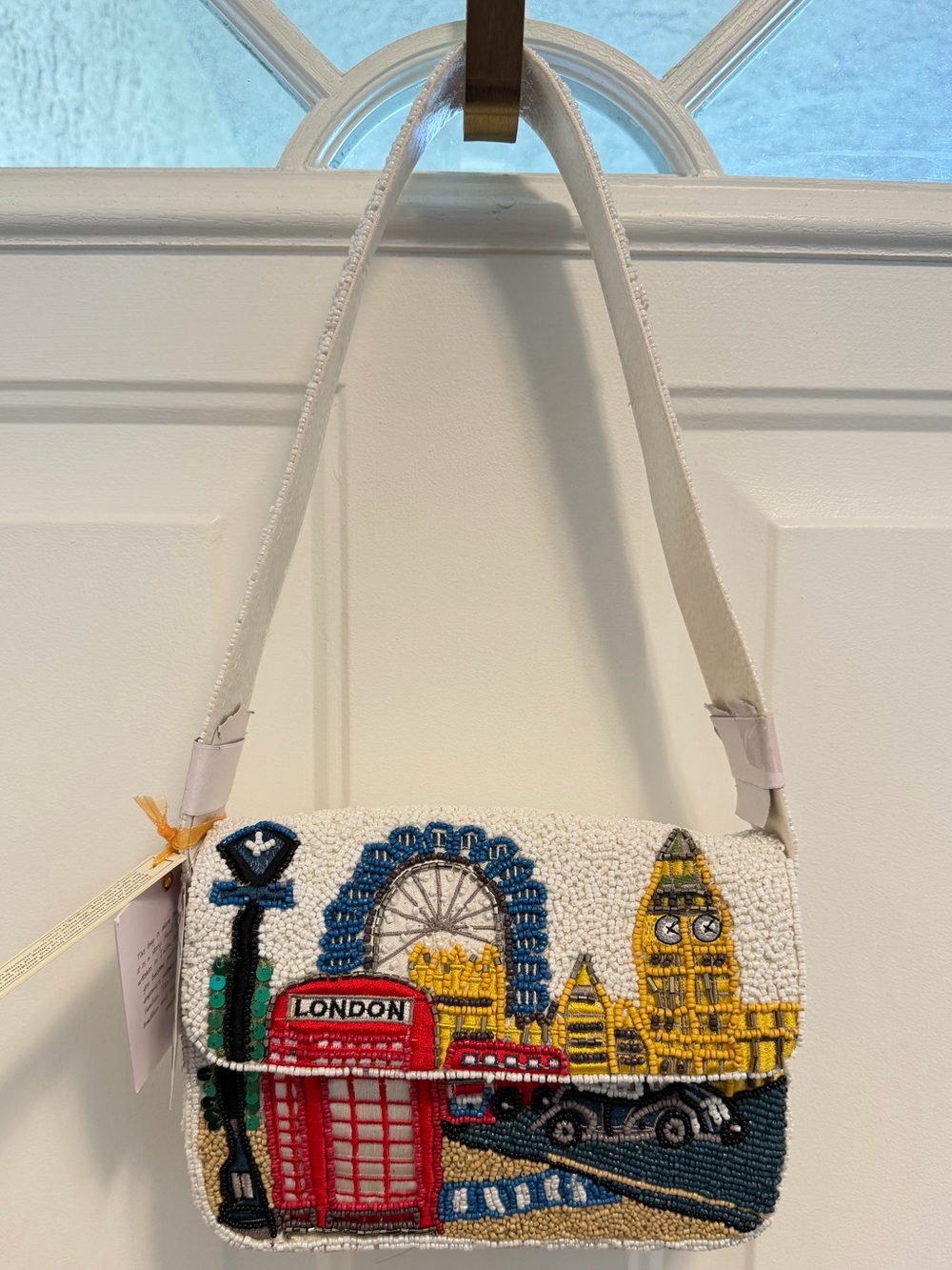 White Beaded London Bag - Beaded London Purse